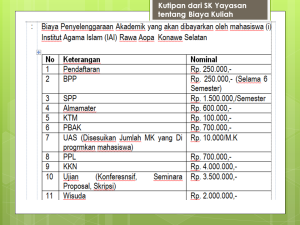 Biaya Kuliah (ISW)