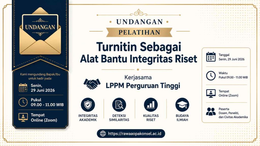 Undangan Workshop: Optimalisasi Turnitin Sebagai Alat Bantu Integritas Riset